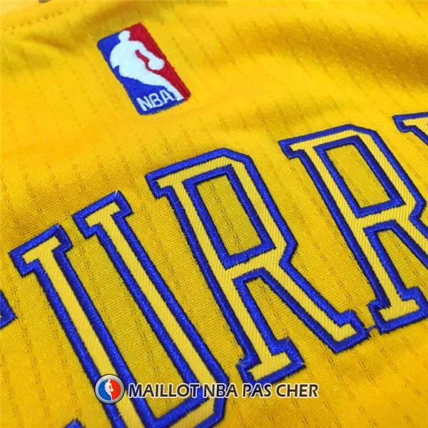 Maillot Authentique Golden State Warriors Curry 30 Jaune
